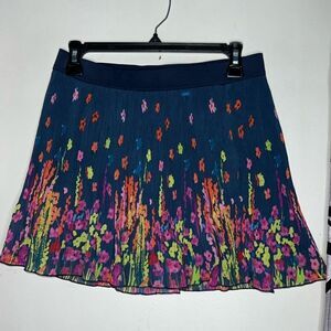 Aeropostale Navy Floral Pleated Skirt